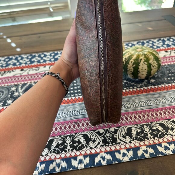 Etro Milano Paisley Cosmetic Pouch Clutch, Vintage, Coated Canvas, EUC - Picture 5 of 11